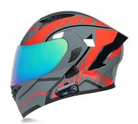 Frcychri Casque De Moto Modulaire Bluetooth, Flip Up Casque Moto, Casque Moto Intégral Homologué ECE avec Visière Solaire, pour Hommes Et Femmes Adultes 29,Large