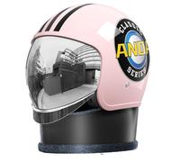 Frcychri Casque De Moto Rétro 3/4, Casque De Pédale De Moto Visière Pare-Soleil, Homologué ECE, pour Hommes Et Femmes Casques Ouverts C,X-Large