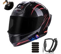 Frcychri Casque Intégral Bluetooth Modulable Moto - avec Anti-Buée Pliante Double Visière Et Ventilation Efficace - Homologué ECE R22.06, Léger, pour Homme Femme, Scooter F,2X-Large