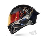 Frcychri Casque Intégral du Visage Moto Bluetooth Casque, Casque Moto Intégrée Double Visière pour Adultes Hommes Femmes Cyclomoteur ECE, Scooters, Cruisers Balades sur Route E,2X-Large