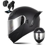 Frcychri Casque Intégral du Visage Moto Casque Flip Up Modulaire Moto avec Double Visière Anti-Buée Ventilation, Léger, Homologué ECE 22.06 pour Adulte Homme Et Femme Casque Scooter K,2X-Large
