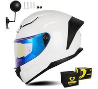 Frcychri Casque Intégral du Visage Moto Casque Flip Up Modulaire Moto avec Double Visière Anti-Buée Ventilation, Léger, Homologué ECE 22.06 pour Adulte Homme Et Femme Casque Scooter 4,Small