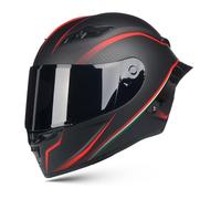 Frcychri Casque Intégral en Fibre De Carbone avec Spoiler, Modulaire Casque Moto Intégrée Double Visière, pour Unisex-Adulte Rue Vélo Croiseur Trottinette Approuvé par Le Dot/ECE H,X-Large