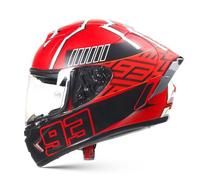 Frcychri Casque Intégral en Fibre De Carbone avec Spoiler, Modulaire Casque Moto Intégrée Double Visière, pour Unisex-Adulte Rue Vélo Croiseur Trottinette Approuvé par Le Dot/ECE S,Large