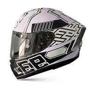 Frcychri Casque Intégral en Fibre De Carbone avec Spoiler, Modulaire Casque Moto Intégrée Double Visière, pour Unisex-Adulte Rue Vélo Croiseur Trottinette Approuvé par Le Dot/ECE R,Small