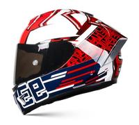 Frcychri Casque Intégral en Fibre De Carbone avec Spoiler, Modulaire Casque Moto Intégrée Double Visière, pour Unisex-Adulte Rue Vélo Croiseur Trottinette Approuvé par Le Dot/ECE G,X-Large