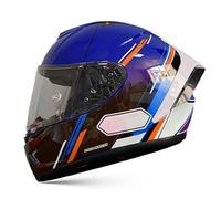 Frcychri Casque Intégral en Fibre De Carbone avec Spoiler, Modulaire Casque Moto Intégrée Double Visière, pour Unisex-Adulte Rue Vélo Croiseur Trottinette Approuvé par Le Dot/ECE Q,Small