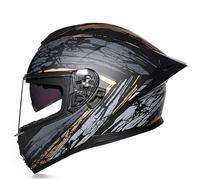 Frcychri Casque Intégral Modulable Moto, Homologué ECE, Anti-Buée Pliante Double Visière, Ventilation Efficace Doublure Amovible, Hommes Femmes Scooter VTT Anti-Collision Moto Électrique M,X-Large