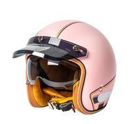 Frcychri Casque Jet Moto Vintage 3/4 Ouvert Visière Anti-UV Homologué ECE/Dot, Mousse EPS Haute Densité Absorbe Chocs Style Allemand Adulte Homme Femme Scooter Cyclomoteur Cruiser N,2X-Large