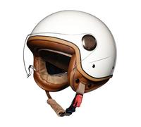 Frcychri Casque Jet Moto Vintage avec Visière, Open Face Classic Sun Casque, Homologué ECEDOT, Rétro Demi Casque Moto, pour Scooter Chopper Moto Homme Et Femme C,X-Large