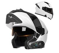 Frcychri Casque Modulable Intégral Moto Bluetooth, Flip-Up Homologué ECE 22.06, Double Visière Anti-Buée, Casque À Rabat pour Adultes, Unisexe pour Scooter, VTT & Moto Électrique L,2X-Large