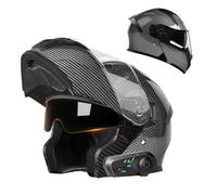 Frcychri Casque Modulable Intégral Moto Bluetooth, Flip-Up Homologué ECE 22.06, Double Visière Anti-Buée, Casque À Rabat pour Adultes, Unisexe pour Scooter, VTT & Moto Électrique C,X-Large