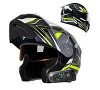 Frcychri Casque Modulable Intégral Moto Bluetooth, Flip-Up Homologué ECE 22.06, Double Visière Anti-Buée, Casque À Rabat pour Adultes, Unisexe pour Scooter, VTT & Moto Électrique K,2X-Large