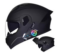 Frcychri Casque Modulable Intégral Moto Bluetooth, Flip-Up Homologué ECE 22.06, Double Visière Anti-Buée, Casque À Rabat pour Adultes, Unisexe pour Scooter, VTT & Moto Électrique C,X-Large