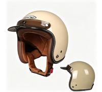 Frcychri Casque Moto 3/4 Jet Vintage Homologué ECE/Dot, Mousse EPS densité 45+Kg/m³ Anti-Bruit Design Allemand Adulte Homme Femme pour Scooter Cyclomoteur Cruiser C,X-Large