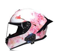 Frcychri Casque Moto Bluetooth, Casque Moto Intégral Homologué ECE avec Visière Solaire, Casque Moto pour Hommes/Femmes K,2X-Large