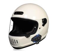 Frcychri Casque Moto Bluetooth, Casque Moto Intégral Homologué ECE avec Visière Solaire, Coupe-Vent Imperméable Respirant, Casque Scooter, pour Hommes Femmes C,X-Large