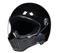Frcychri Casque Moto Bluetooth, Casques De Moto ECE Homologué avec Visière Solaire, Coupe-Vent Imperméable Respirant, Casque Scooter, pour Hommes Femmes C,X-Large