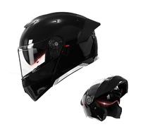 Frcychri Casque Moto, Casques De Moto ECE Homologué avec Double Visière Anti-Buée, Casque Scooter, Casque Moto Homme Femme C,X-Large