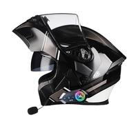 Frcychri Casque Moto Modulable Bluetooth ECE Homologué, Casque À Rabat avec Anti-Buée Double Visière, Casque Antichoc pour Hommes Femmes Scooter Cyclomoteur VTT J,X-Large