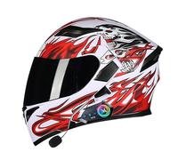 Frcychri Casque Moto Modulable Bluetooth ECE Homologué, Casque À Rabat avec Anti-Buée Double Visière, Casque Antichoc pour Hommes Femmes Scooter Cyclomoteur VTT C,X-Large