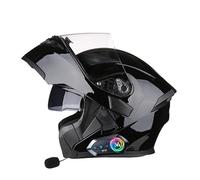 Frcychri Casque Moto Modulable Bluetooth ECE Homologué, Casque À Rabat avec Anti-Buée Double Visière, Casque Antichoc pour Hommes Femmes Scooter Cyclomoteur VTT M,Large
