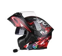 Frcychri Casque Moto Modulable Bluetooth ECE Homologué, Casque À Rabat avec Anti-Buée Double Visière, Casque Antichoc pour Hommes Femmes Scooter Cyclomoteur VTT E,X-Large