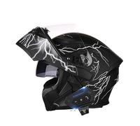 Frcychri Casque Moto Modulable Bluetooth, Homologué ECE Casque Moto Intégral avec Double Visière, Casque Moto pour Hommes/Femmes L,2X-Large
