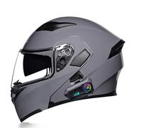 Frcychri Casque Moto Modulable Intégral Bluetooth, ECE Homologué Double Visière, Lunette De Sécurité, Rabattable Design Arrière pour Hommes Et Femmes Adultes Z,XX-Large