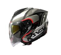 Frcychri Casque Ouvert Moto 3/4 avec Visière, Casque Jet Moto Vintage, Homologué ECE Dot, Scooter Adulte Homme Et Femme C,X-Large