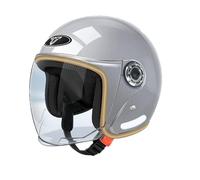 Frcychri Casque Ouvert Moto 3/4 avec Visière, ECE Homologué Retro Demi Casque Jet, Casque Unisexe-Adulte Ouvert, pour Adultes Homme Et Femme C,X-Large