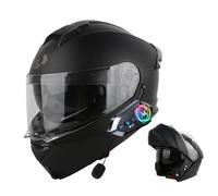 Frcychri Casque Rabat Modulable Moto Bluetooth, Homologué ECE 22.06 Intégral, Double Visière Anti-Buée, pour Adultes, Unisexe pour Scooter, VTT Moto Électrique B,2X-Large