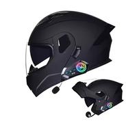 Frcychri Casque Rabat Modulable Moto Bluetooth, Homologué ECE 22.06 Intégral, Double Visière Anti-Buée, Doublure Amovible, Léger, pour Adultes, Unisexe pour Scooter, VTT Moto Électrique C,X-Large