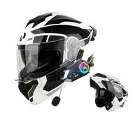 Frcychri Casque Rabat Modulable Moto Bluetooth, Homologué ECE 22.06 Intégral, Double Visière Anti-Buée, pour Adultes, Unisexe pour Scooter, VTT Moto Électrique F,2X-Large