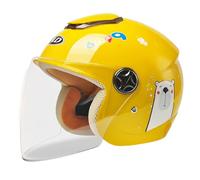 Frcychri Casque Sport Enfant 3/4 Visage Ouvert, Casque Jet Moto Vintage avec Visière, Homologué ECE, Moto Cruiser, Vélos, Skis, Trottinettes, Draisiennes D,Large