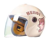 Frcychri Casque Sport Enfant 3/4 Visage Ouvert, Casque Jet Moto Vintage avec Visière, Homologué ECE, Moto Cruiser, Vélos, Skis, Trottinettes, Draisiennes H,Large