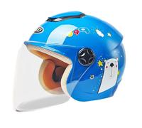Frcychri Casque Sport Enfant 3/4 Visage Ouvert, Casque Jet Moto Vintage avec Visière, Homologué ECE, Moto Cruiser, Vélos, Skis, Trottinettes, Draisiennes E,Medium