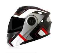 Frcychri Casques Moto Flip-Up Modulable Integral - avec Anti-Buée Pliante Double Visière Et Ventilation Efficace - Homologué ECE 22.06 pour Homme Et Femme - Scooter H,X-Large