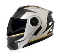 Frcychri Casques Moto Flip-Up Modulable Integral - avec Anti-Buée Pliante Double Visière Et Ventilation Efficace - Homologué ECE 22.06 pour Homme Et Femme - Scooter F,X-Small