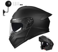 Frcychri Casques Moto Modulable avec Anti-Buée Double Ventilation, Casque Integral Flip Up - Homologué ECE 22.06 pour Adultes Hommes Femmes Cyclomoteur C,2X-Large