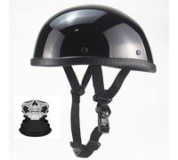 Frcychri Demi-Casque De Moto Allemand Rétro, Vintage Scooter Open Face Demi Casque, Casque Bol Moto Homologué ECE, pour Vélos Motos Scooter A,2XL (63CM)