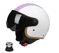 Frcychri Demi-Casque De Moto Allemand Rétro, Vintage Scooter Open Face Demi Casque, Casque Cyclomoteur, Casque Bol Moto Homologué ECE, pour Homme Et Femme Adultes Demi-Casques J,M (57-58CM)