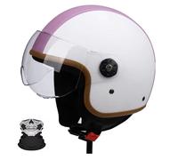Frcychri Demi-Casque De Moto Allemand Rétro, Vintage Scooter Open Face Demi Casque, Casque Cyclomoteur, Casque Bol Moto Homologué ECE, pour Homme Et Femme Adultes Demi-Casques I,M (57-58CM)