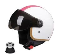 Frcychri Demi-Casque De Moto Allemand Rétro, Vintage Scooter Open Face Demi Casque, Casque Cyclomoteur, Casque Bol Moto Homologué ECE, pour Homme Et Femme Adultes Demi-Casques F,2XL (63-64CM)