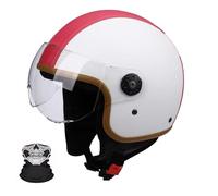Frcychri Demi-Casque De Moto Allemand Rétro, Vintage Scooter Open Face Demi Casque, Casque Cyclomoteur, Casque Bol Moto Homologué ECE, pour Homme Et Femme Adultes Demi-Casques E,L (59-60CM)