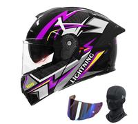 Frcychri Flip Up Casque Adulte Moto, Modulable Casque Moto avec Verres Teintés Masque, Homologué ECE Double Visière Antibuée, pour Adultes Hommes Femmes Cyclomoteur, Urbanisme D,2X-Large