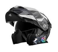 Frcychri Flip-Up Casque Moto Bluetooth Modulable Intégral - avec Anti-Buée Pliante Double Visière Et Ventilation Efficace- Homologué ECE 22.06, Léger, pour Homme Femme Scooter, Cyclomoteur N,X-Large