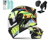 Frcychri Flip Up Modulable Casque Moto, ECE Homologué Double Visière Anti-Buée, Gants Écran Tactile, Doublure Confortable, Casque Scooter Integra, pour Homme Femme Cyclomoteur L,Medium