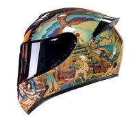 Frcychri Homologué ECE R22.06 Casques Modulable Integral Moto - avec Flip-Up Anti-Buée Double Visière Et Doublure Amovible, Léger, pour Hommes Et Femmes, Scooter Et Racing M,Large