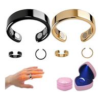 Frcychri Lot 2 Bagues Magnétiques Cuivre Pur Femmes Ménopause Anti-Ronflement Réglable Imperméable Soulage Stress Bouffées Chaleur Améliore Sommeil Cadeau Anniversaire Fête des Mères N,2Pack